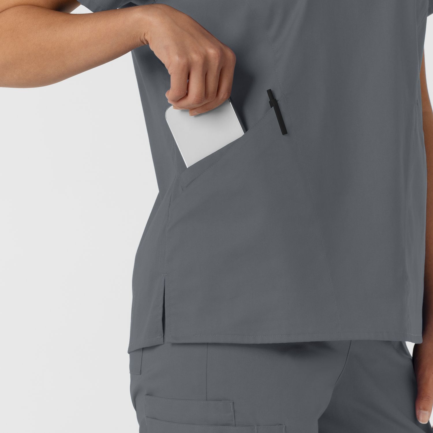 Casacca donna 106 scollo a V pewter