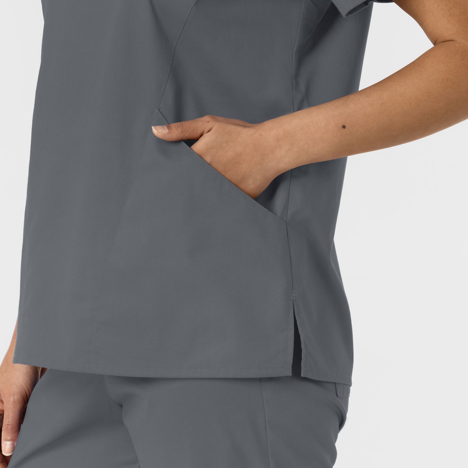 Casacca donna 106 scollo a V pewter