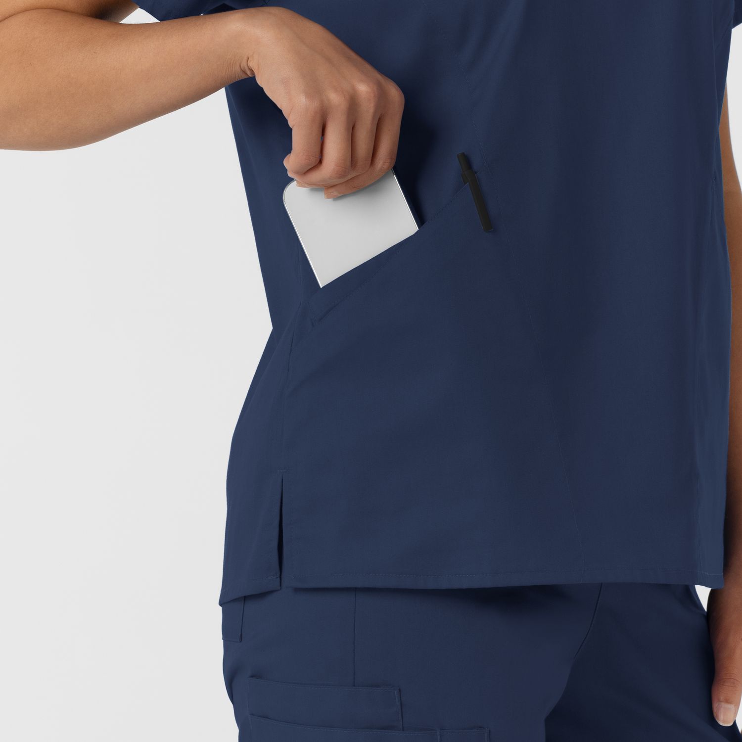 Casacca donna 106 scollo a V navy blue