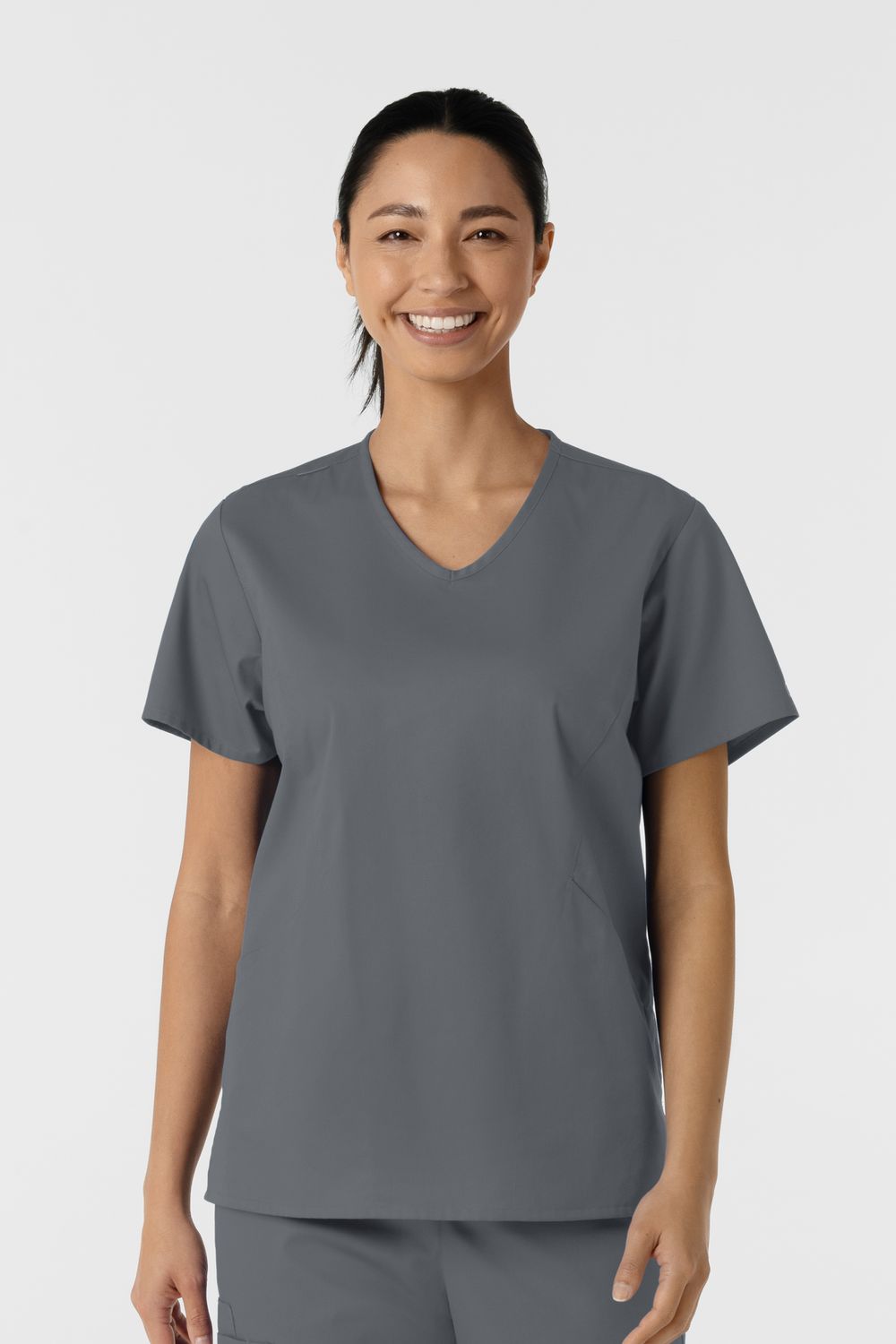 Casacca donna 106 scollo a V pewter