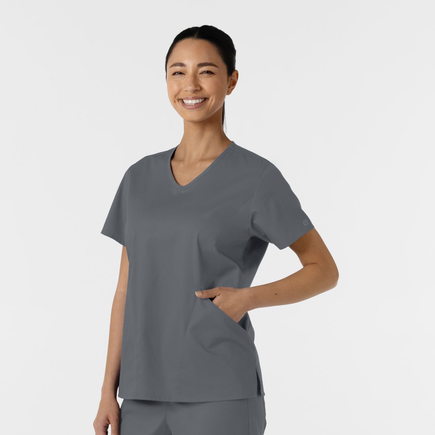 Casacca donna 106 scollo a V pewter