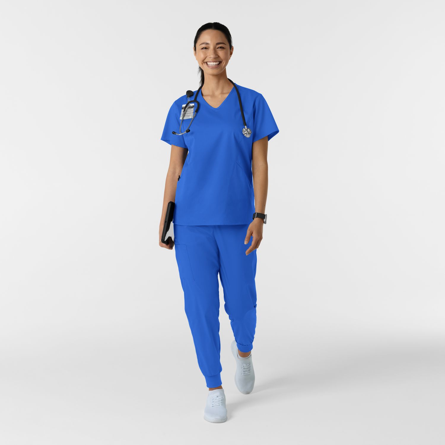 Casacca donna 106 scollo a V royal blue