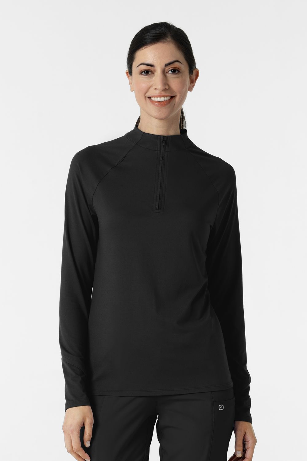 Maglia con mezza zip con finestra black