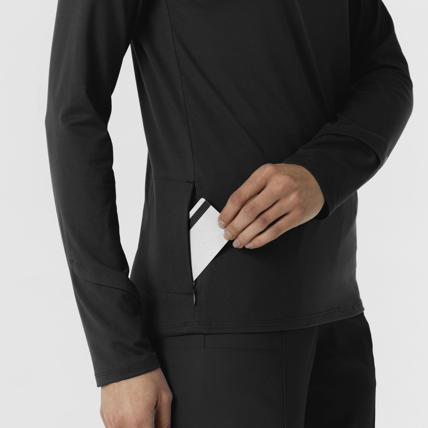 Maglia con mezza zip con finestra black