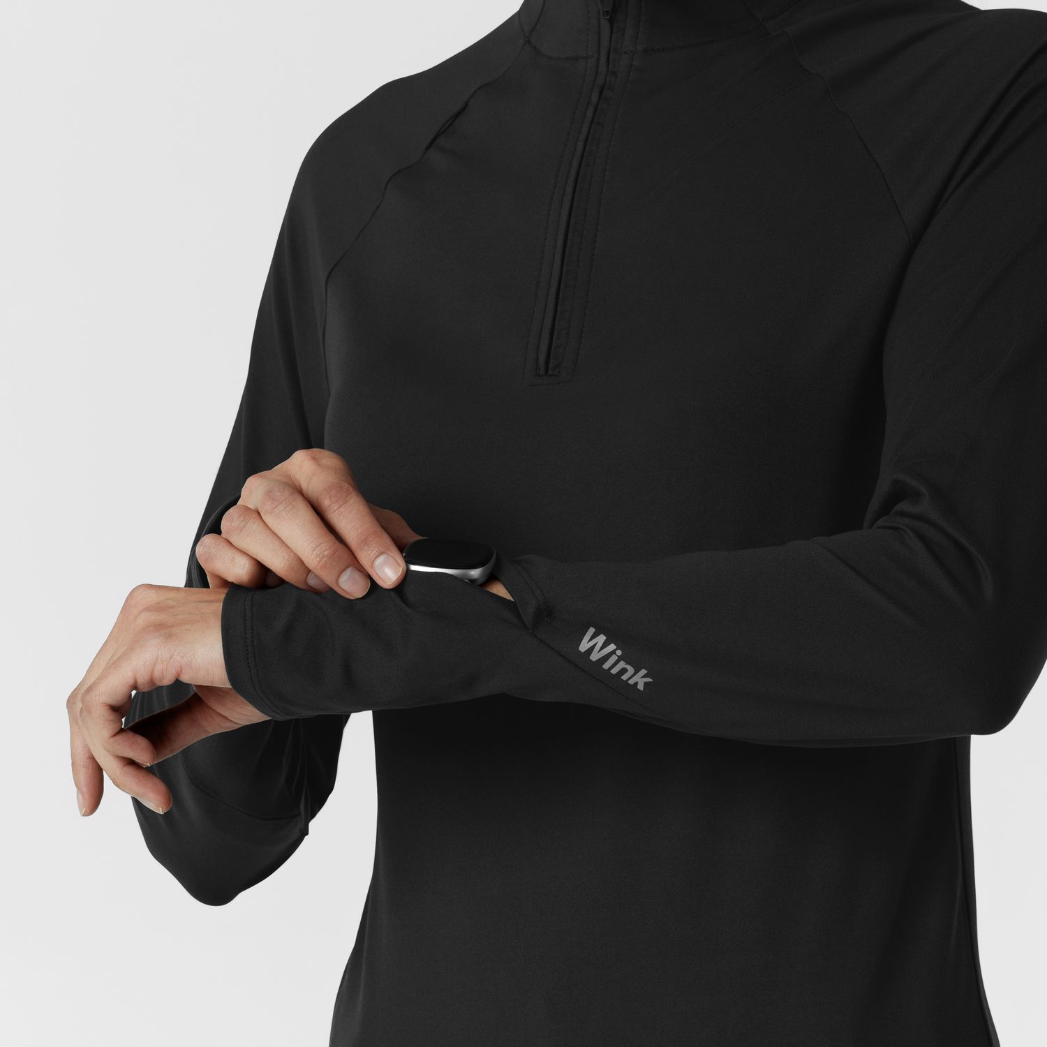 Maglia con mezza zip con finestra black