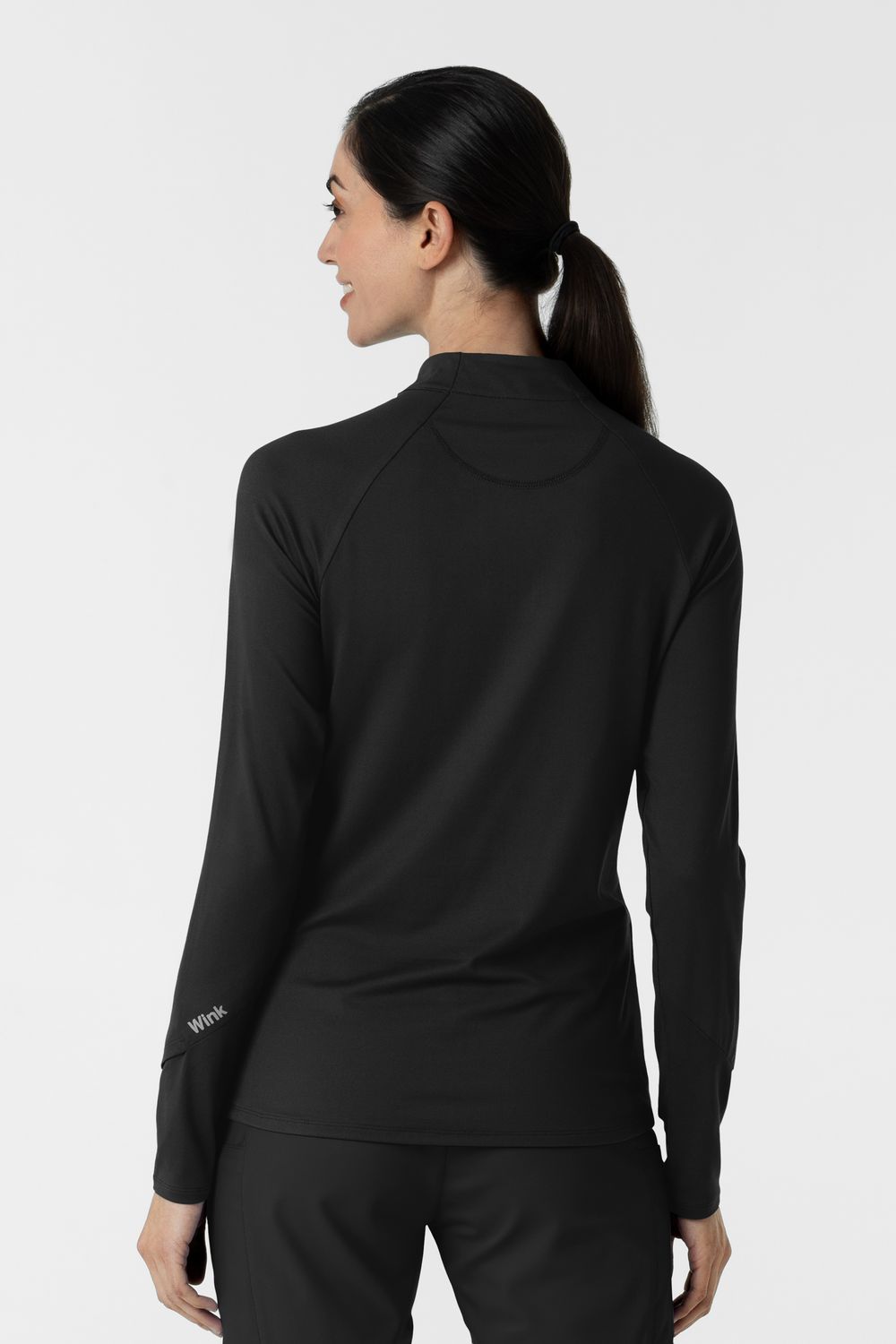 Maglia con mezza zip con finestra black