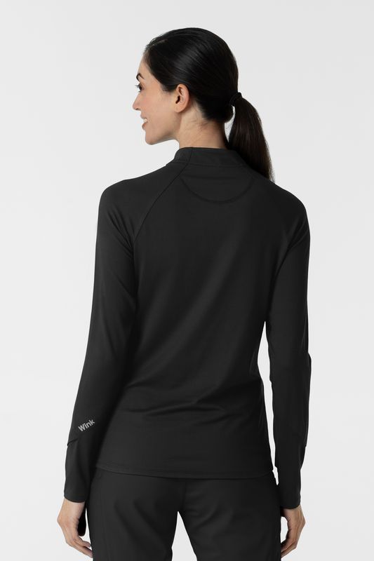 Maglia con mezza zip con finestra black