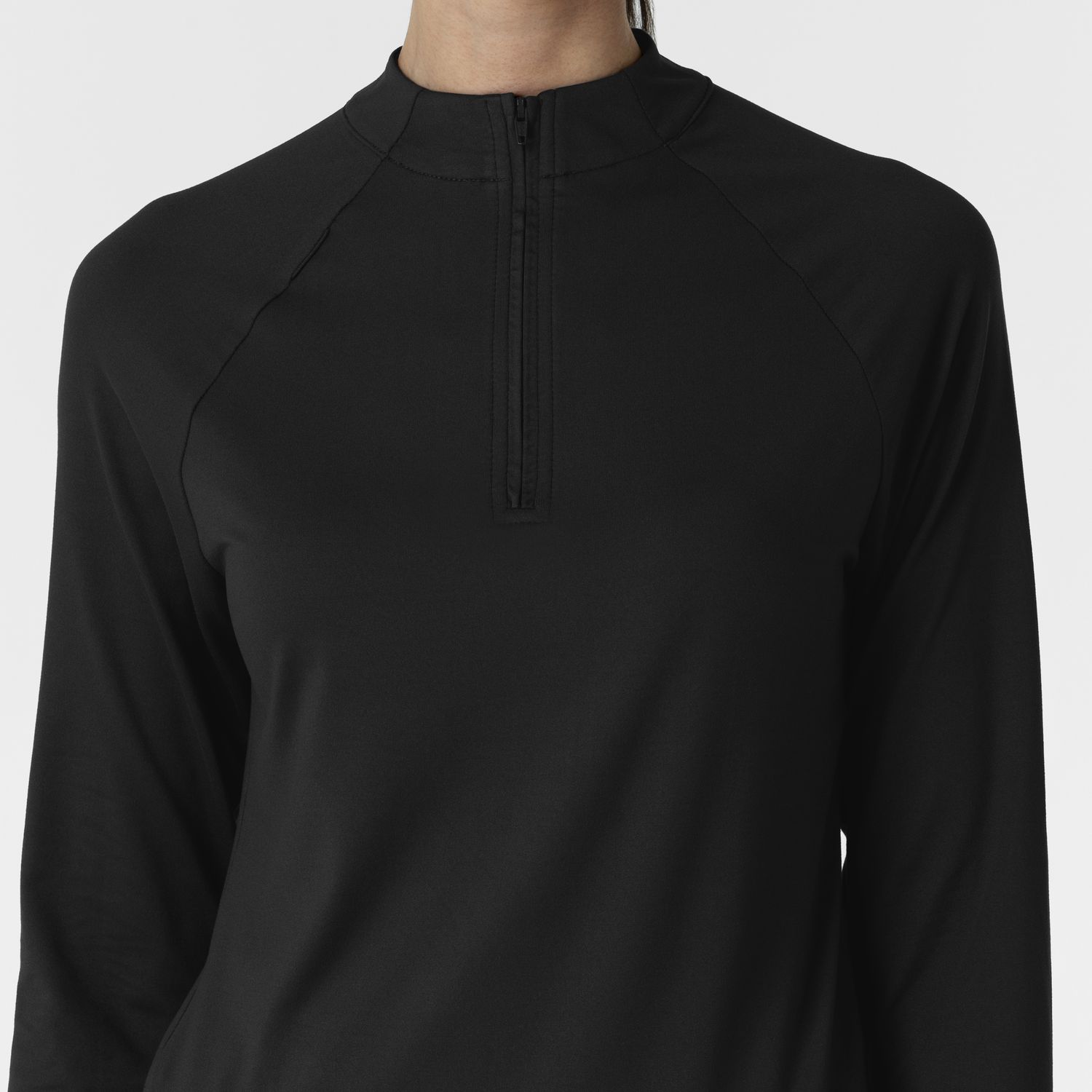 Maglia con mezza zip con finestra black