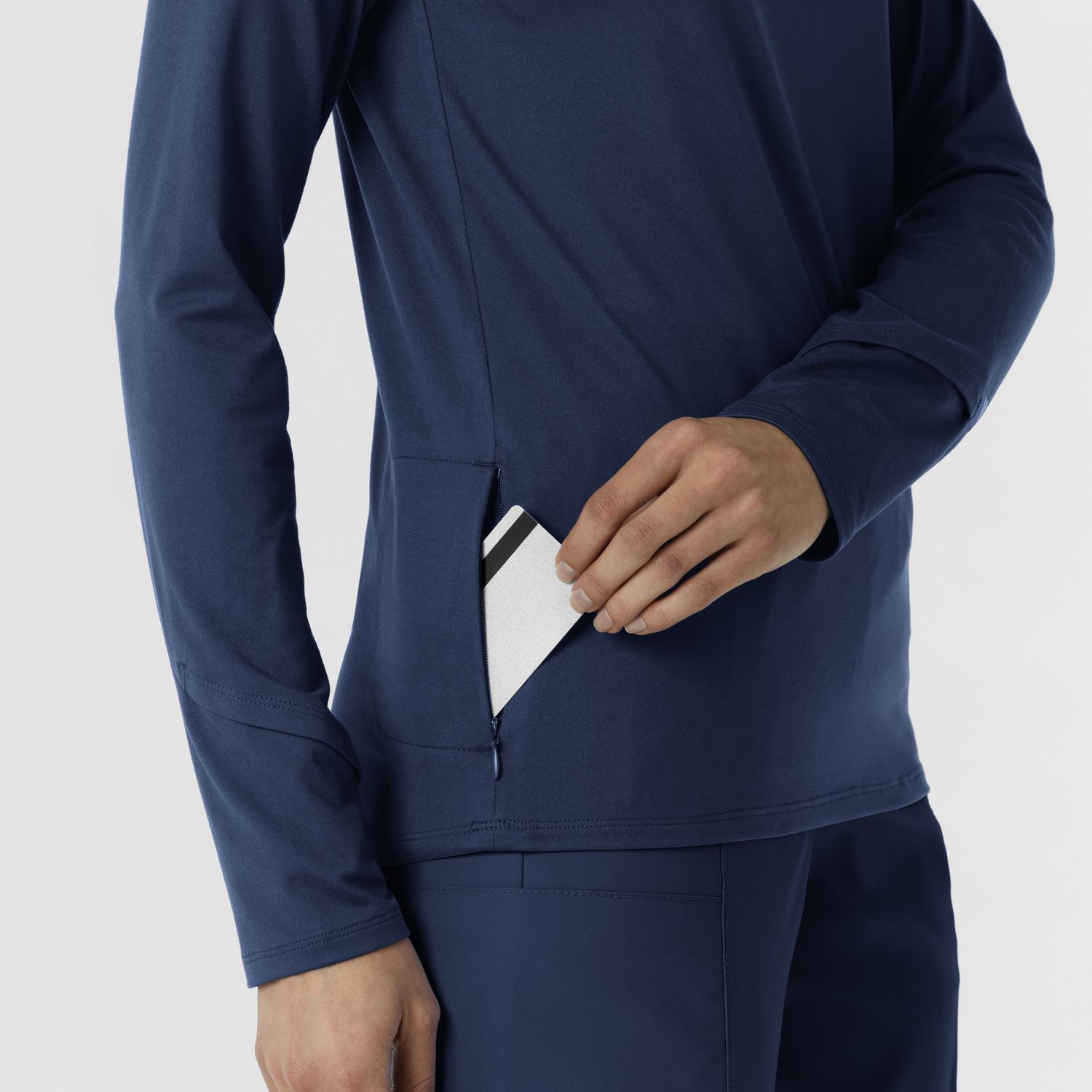 Maglia con mezza zip con finestra navy blue