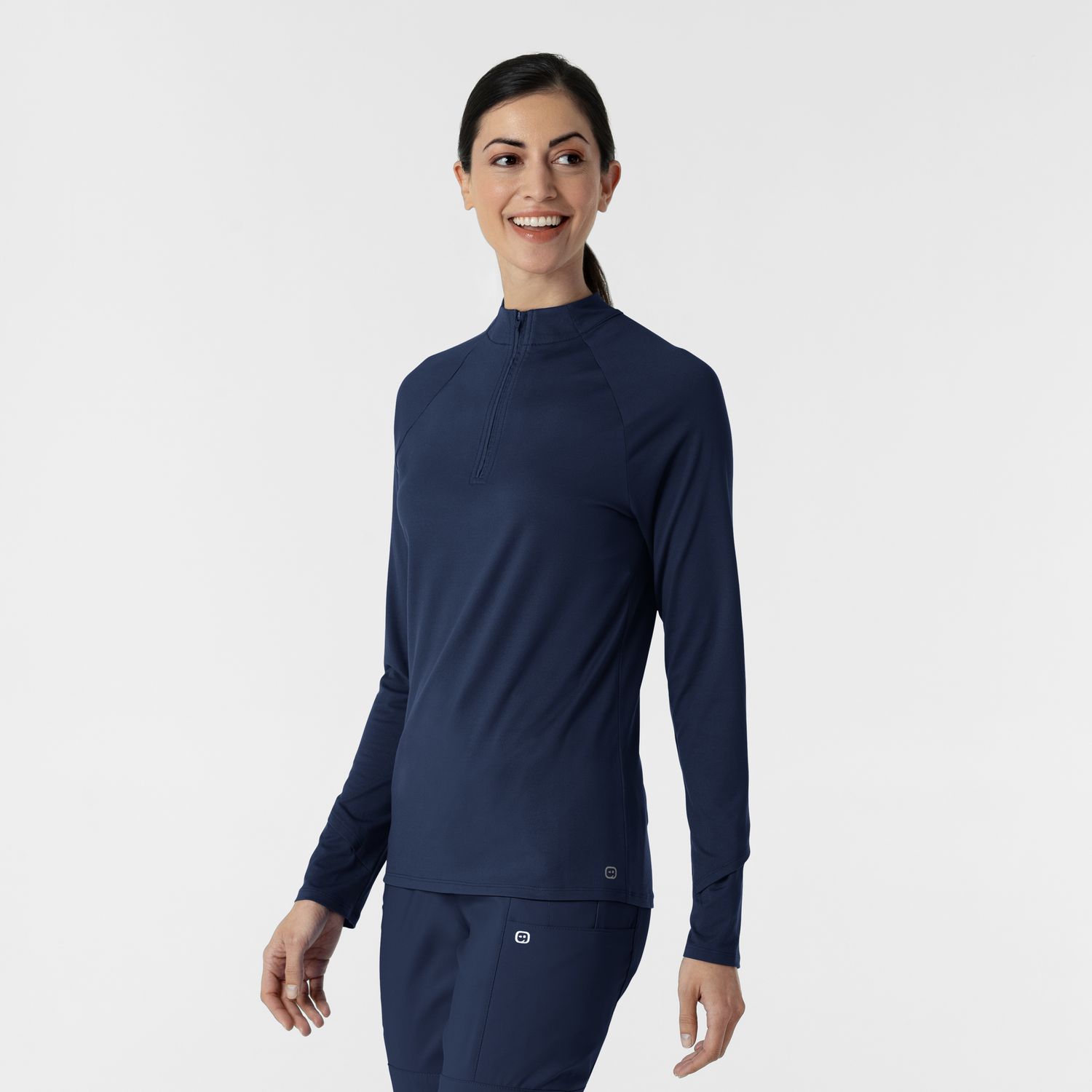 Maglia con mezza zip con finestra navy blue