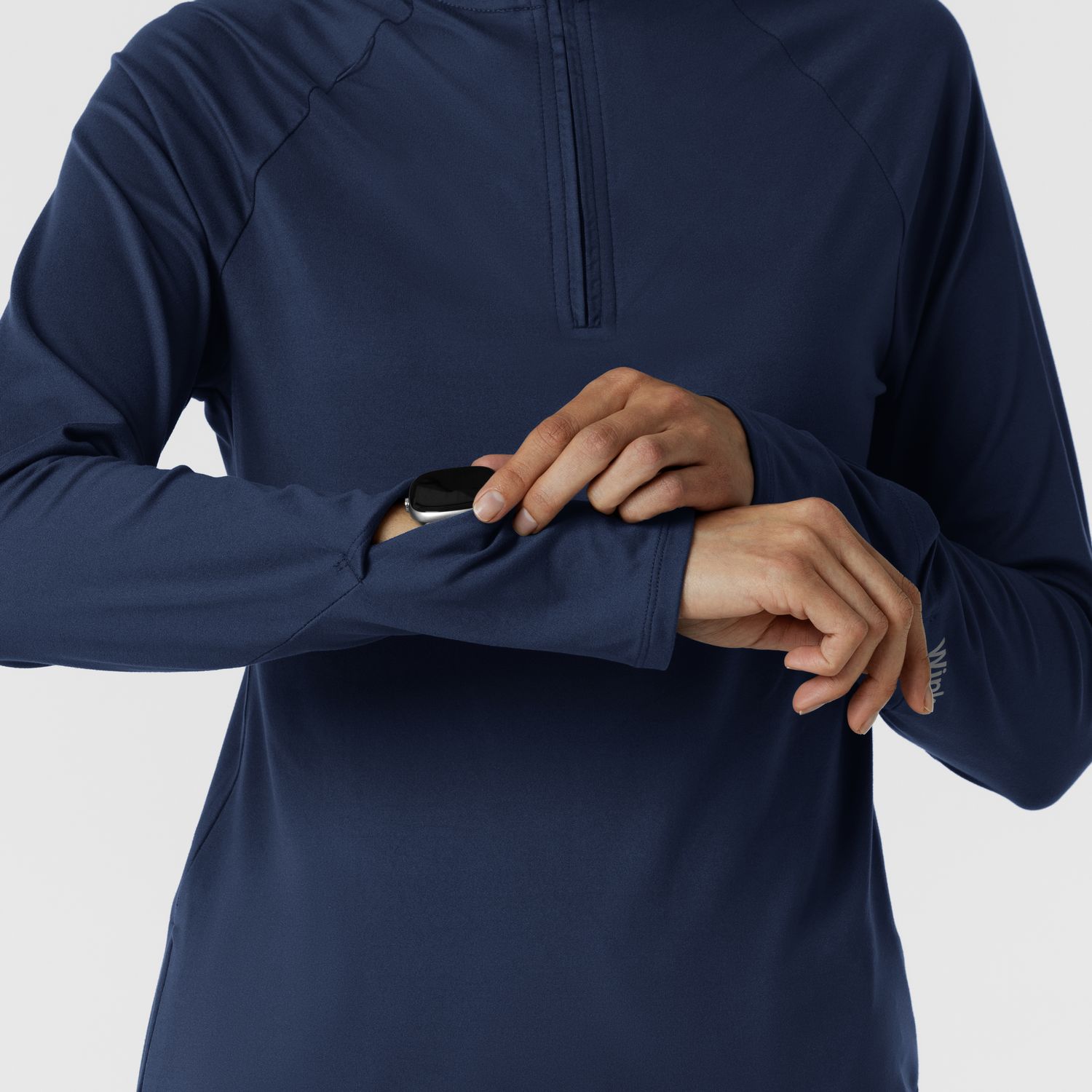 Maglia con mezza zip con finestra navy blue
