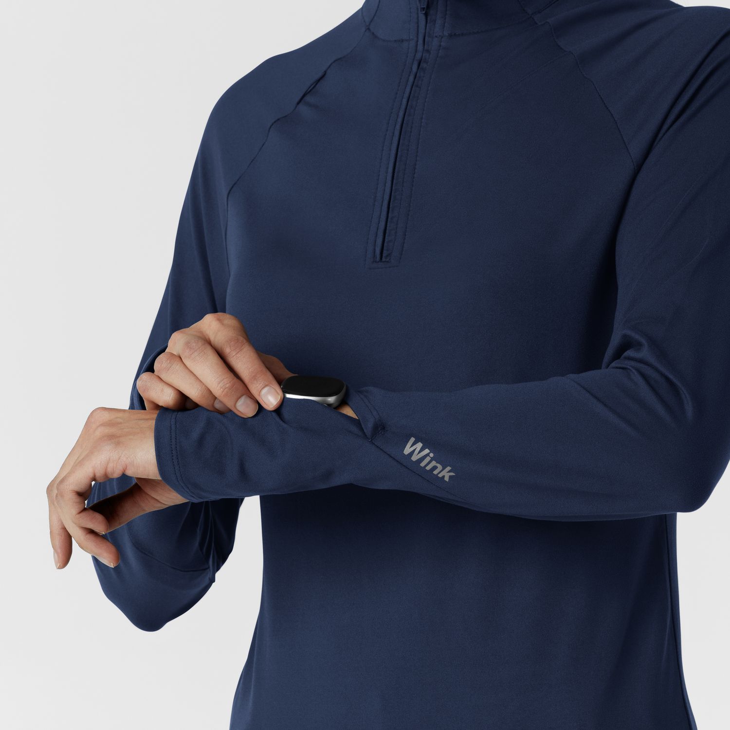 Maglia con mezza zip con finestra navy blue