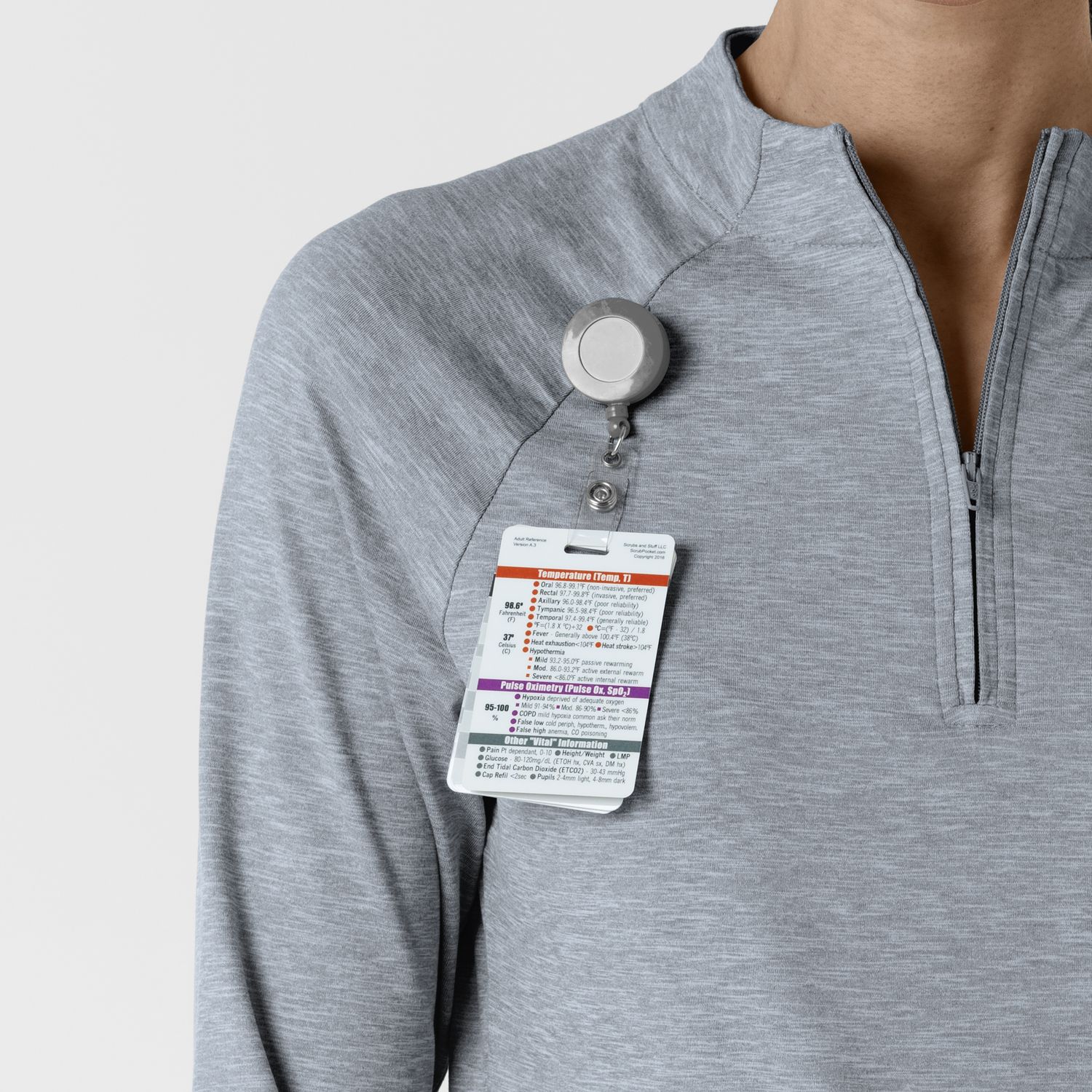 Maglia con mezza zip con finestra grey heather
