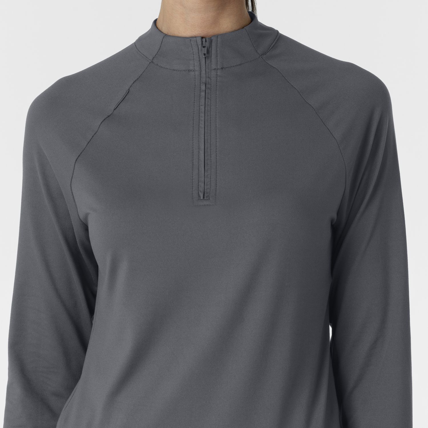 Maglia con mezza zip con finestra pewter