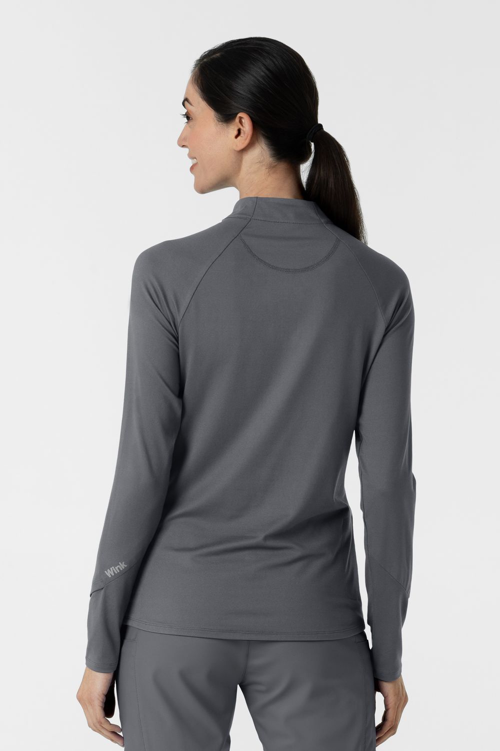 Maglia con mezza zip con finestra pewter