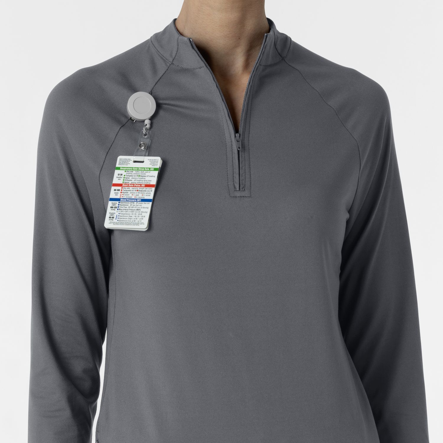 Maglia con mezza zip con finestra pewter
