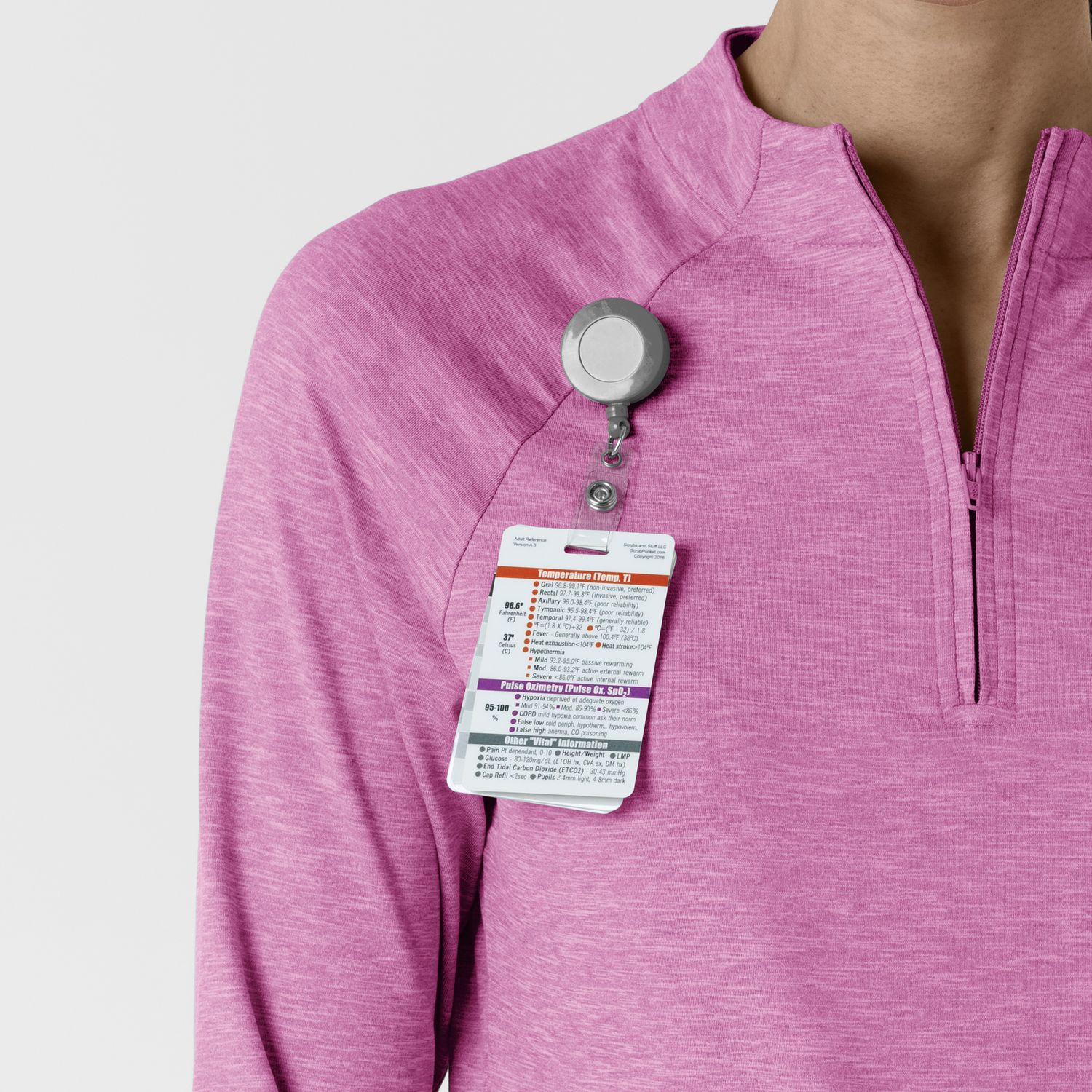 Maglia con mezza zip con finestra raspberry heather