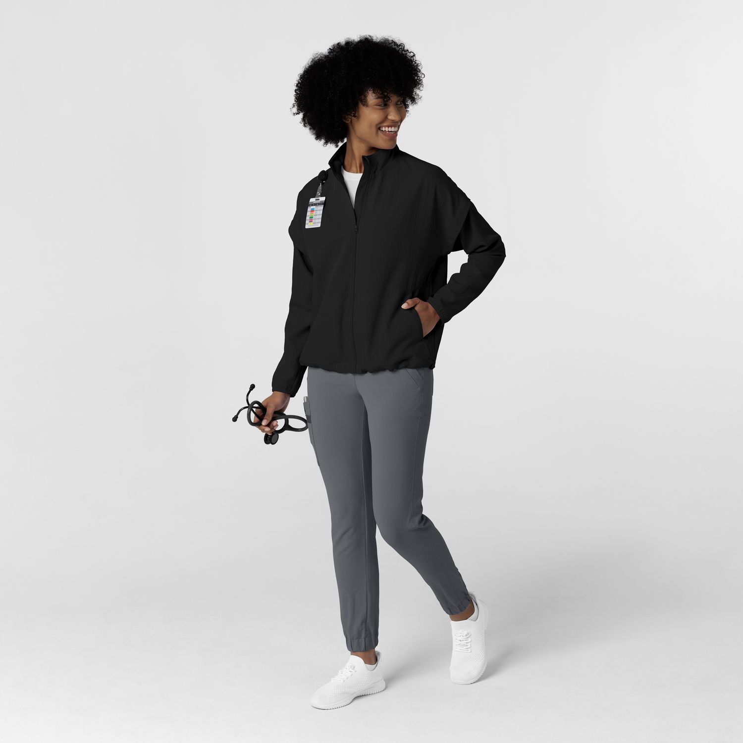 Felpa donna 8014 antivento zip black