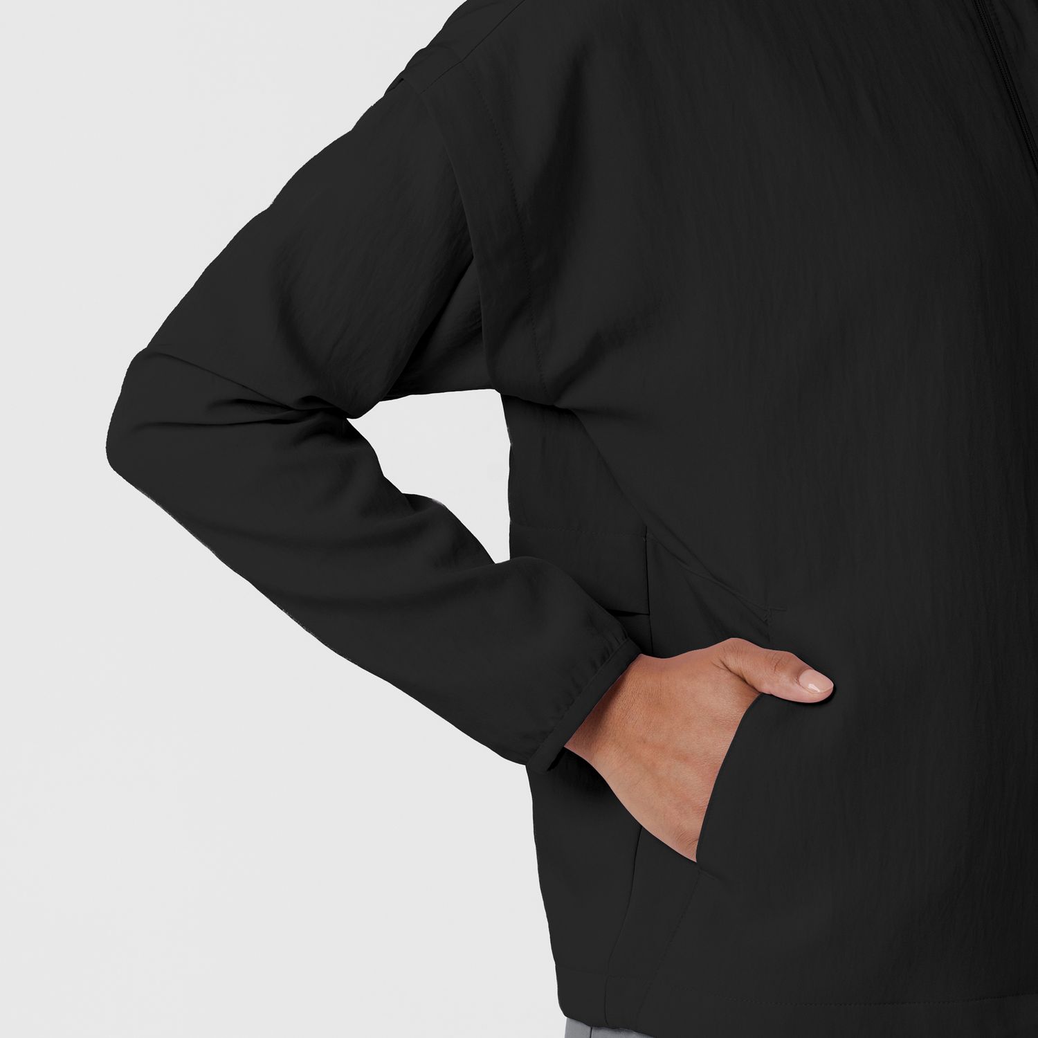 Felpa donna 8014 antivento zip black