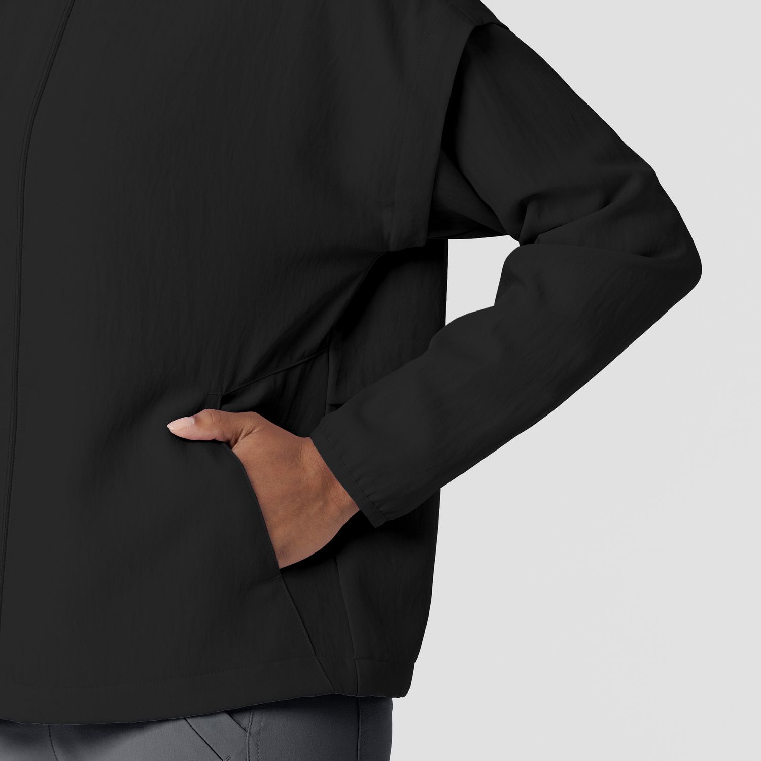 Felpa donna 8014 antivento zip black