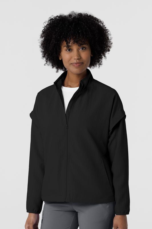 Felpa donna 8014 antivento zip black