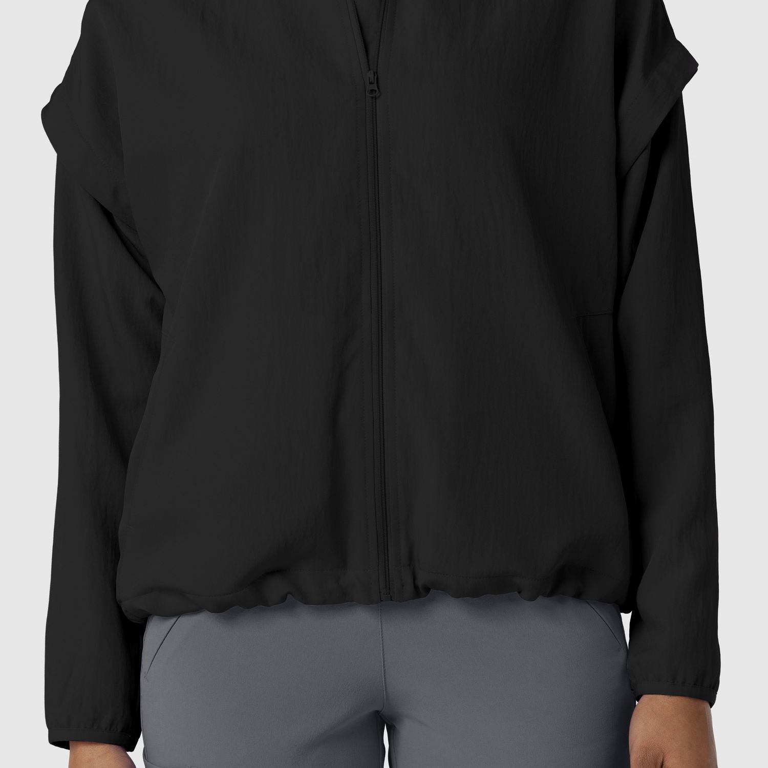 Felpa donna 8014 antivento zip black