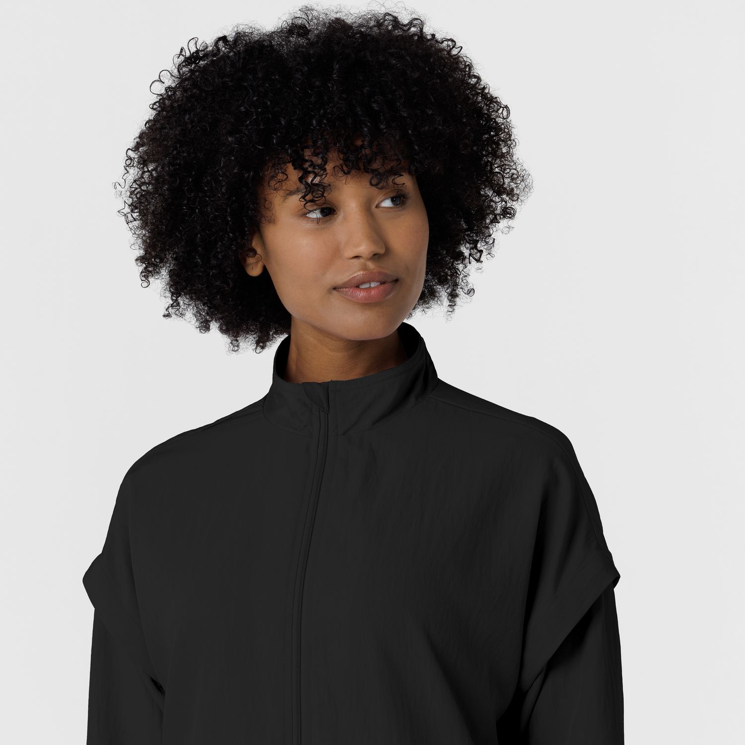 Felpa donna 8014 antivento zip black