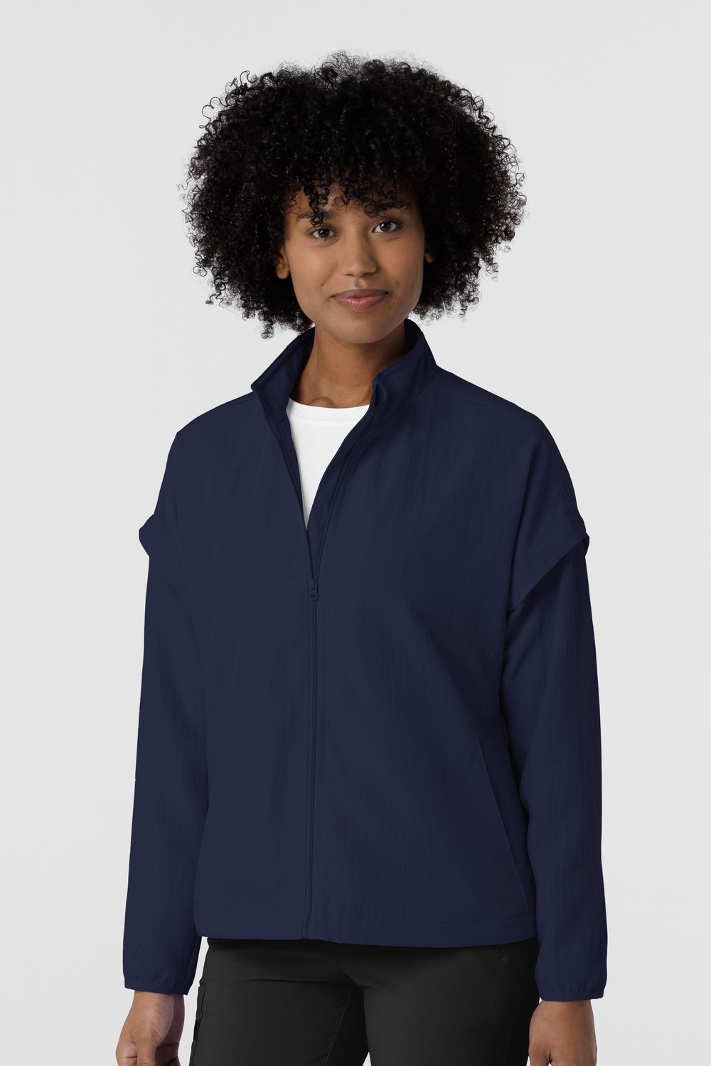 Felpa donna 8014 antivento zip navy blue