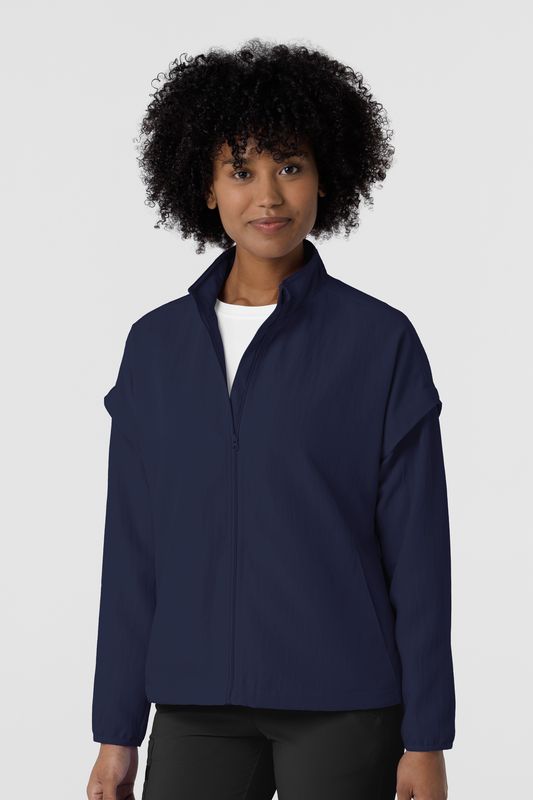 Felpa donna 8014 antivento zip navy blue