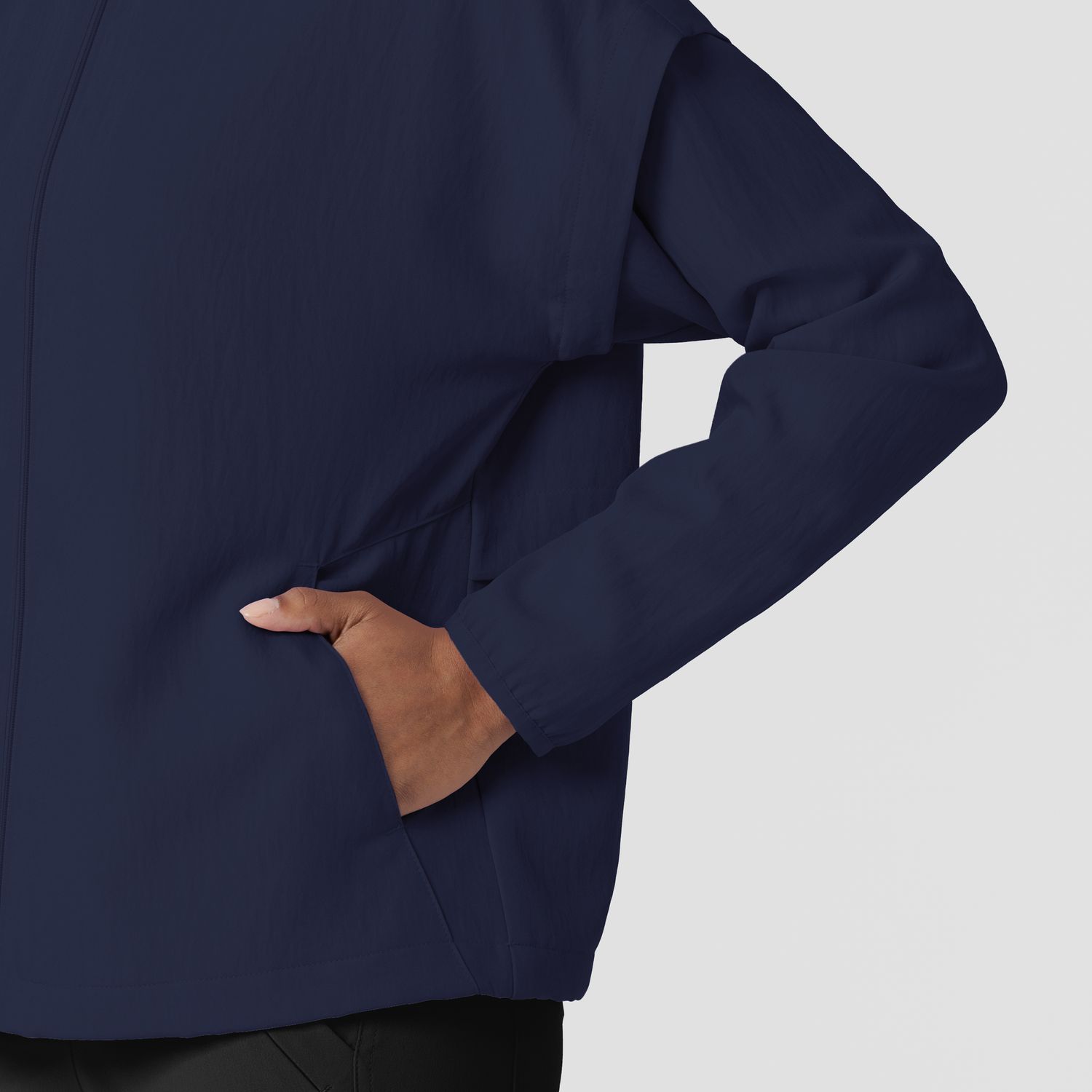 Felpa donna 8014 antivento zip navy blue