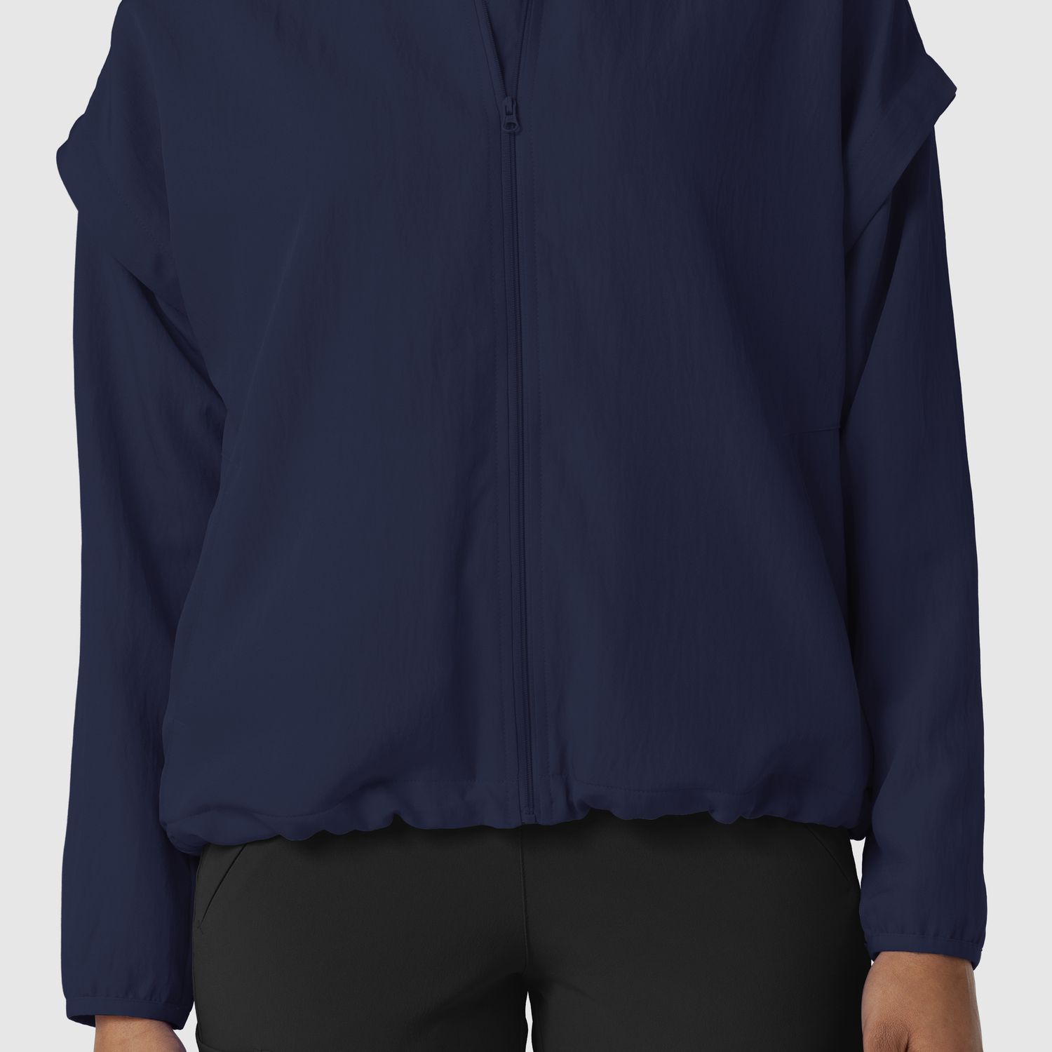 Felpa donna 8014 antivento zip navy blue
