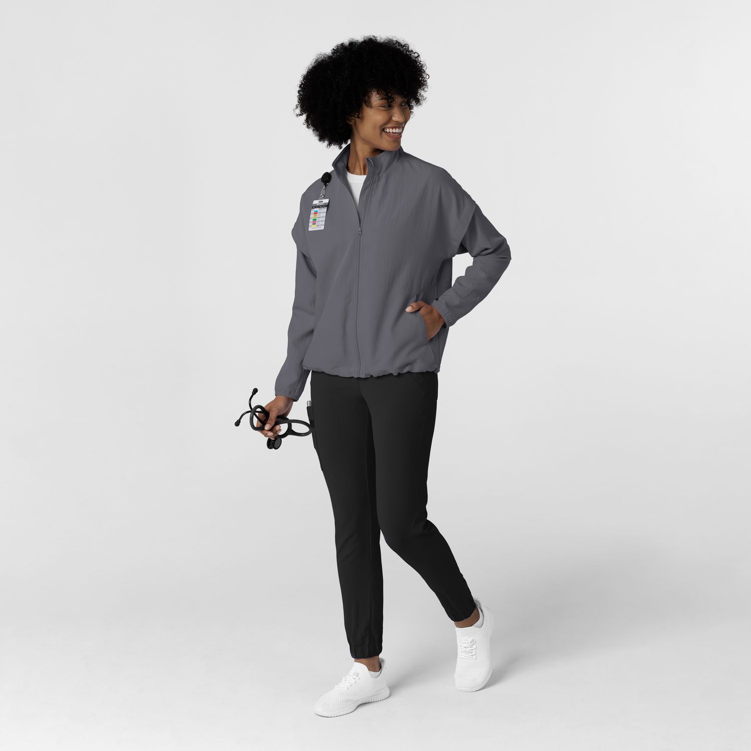 Felpa donna 8014 antivento zip pewter