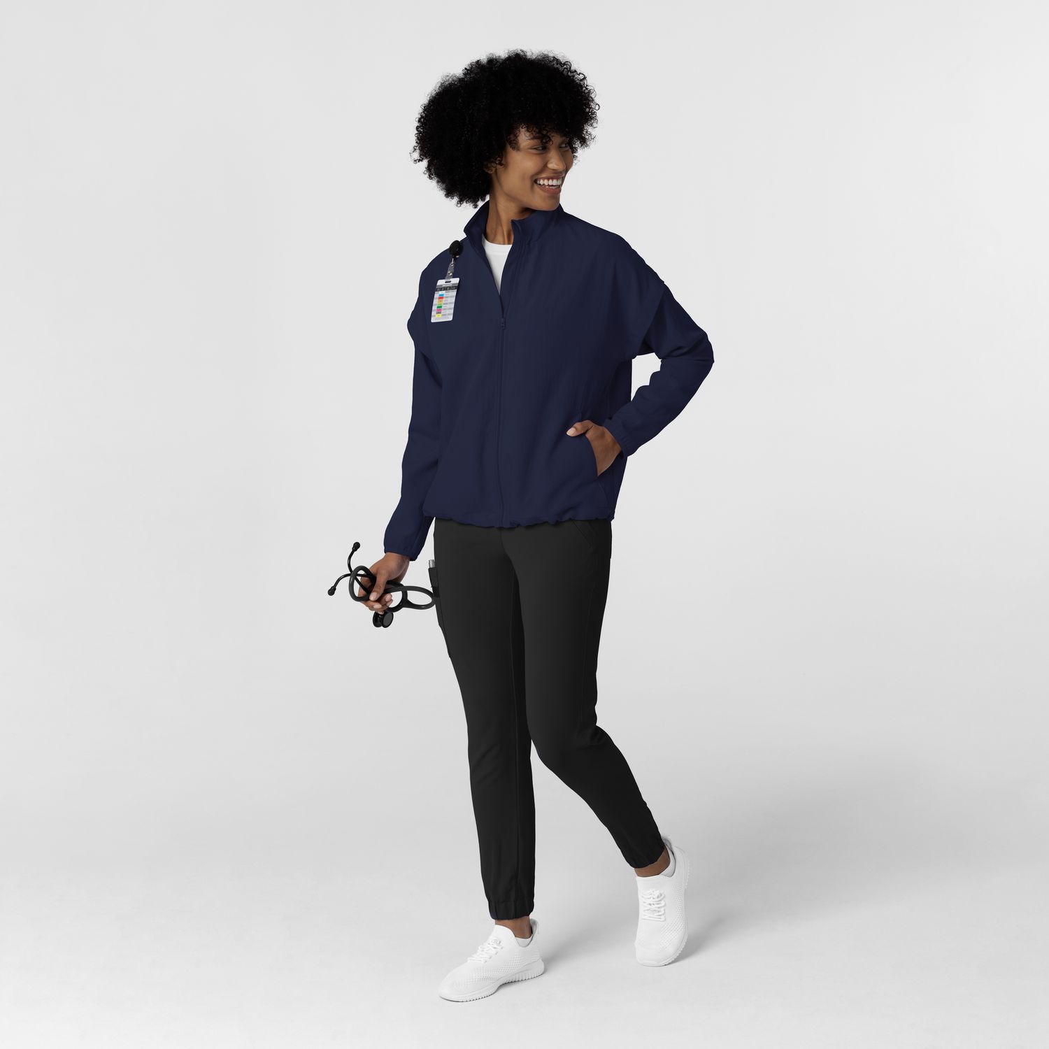 Felpa donna 8014 antivento zip navy blue