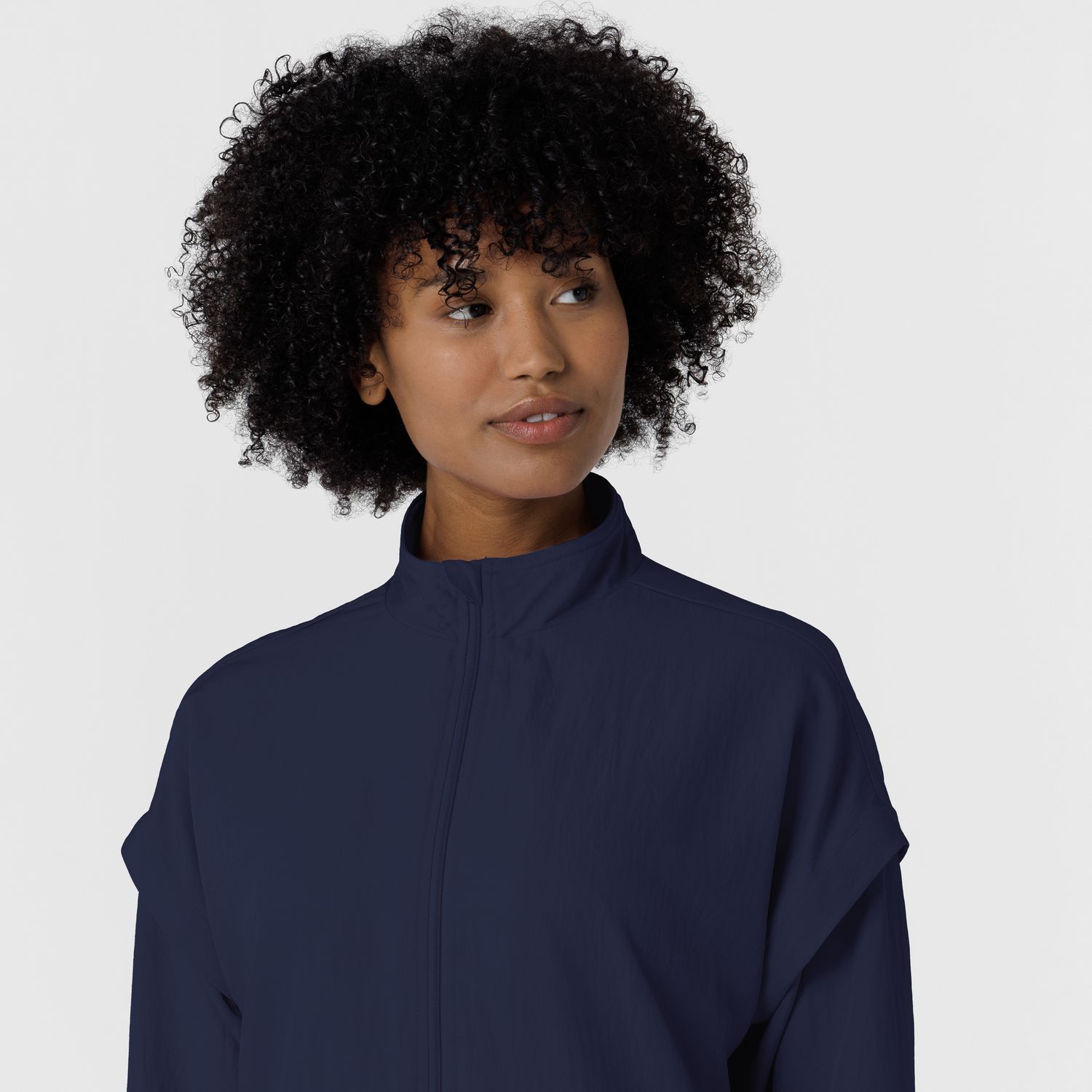 Felpa donna 8014 antivento zip navy blue