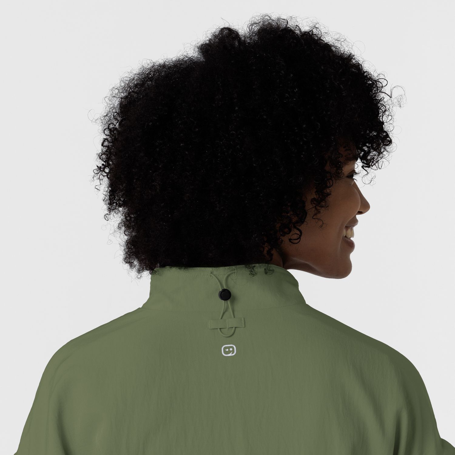 Felpa donna 8014 antivento zip olive