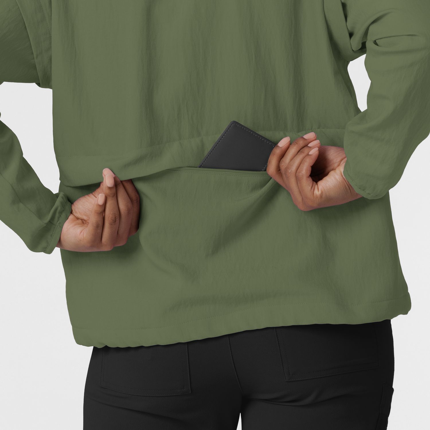 Felpa donna 8014 antivento zip olive