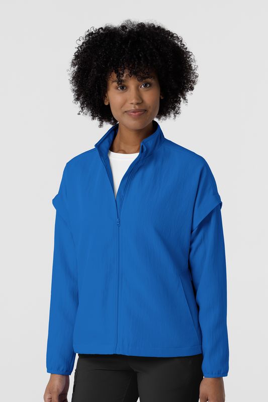 Felpa donna 8014 antivento zip royal blue