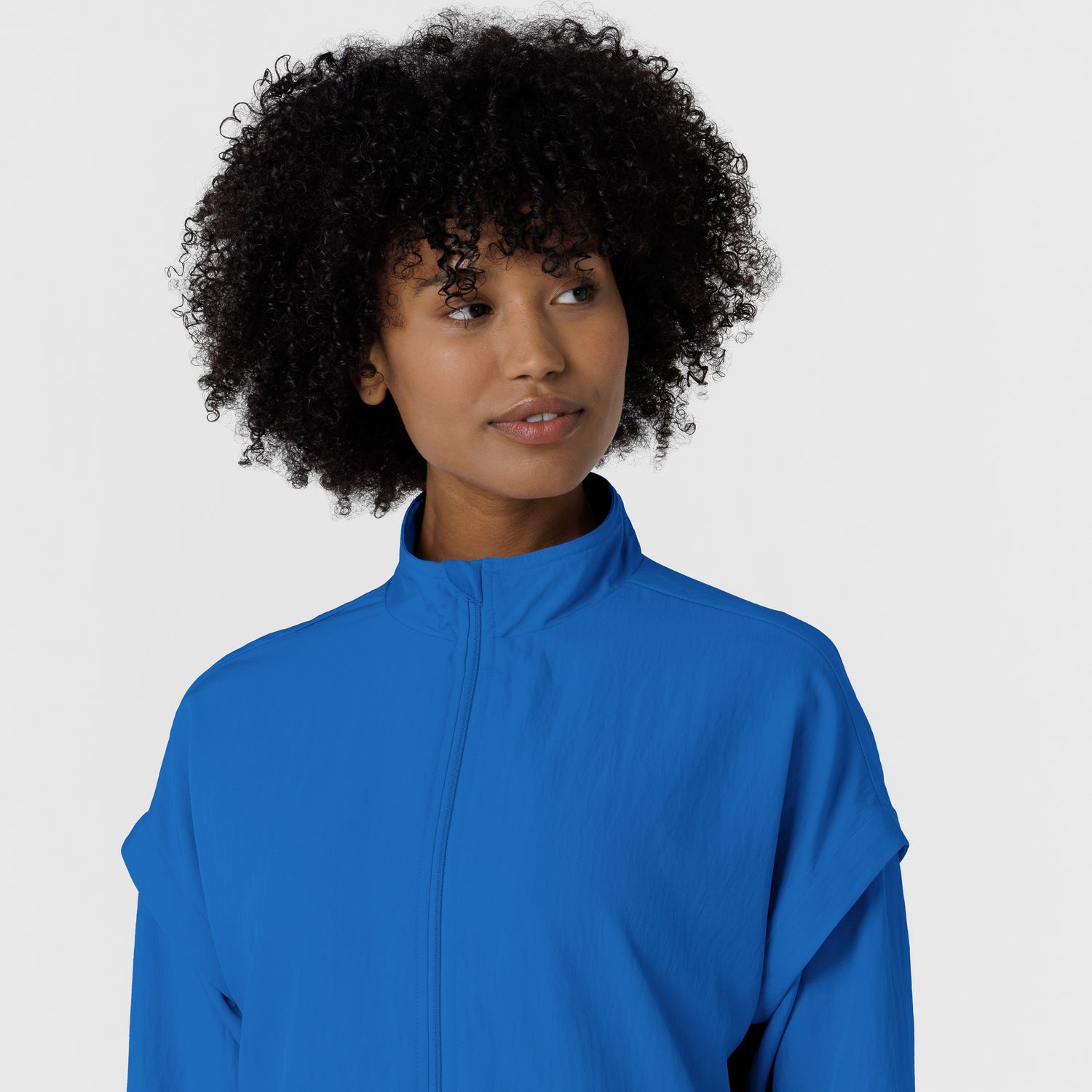 Felpa donna 8014 antivento zip royal blue