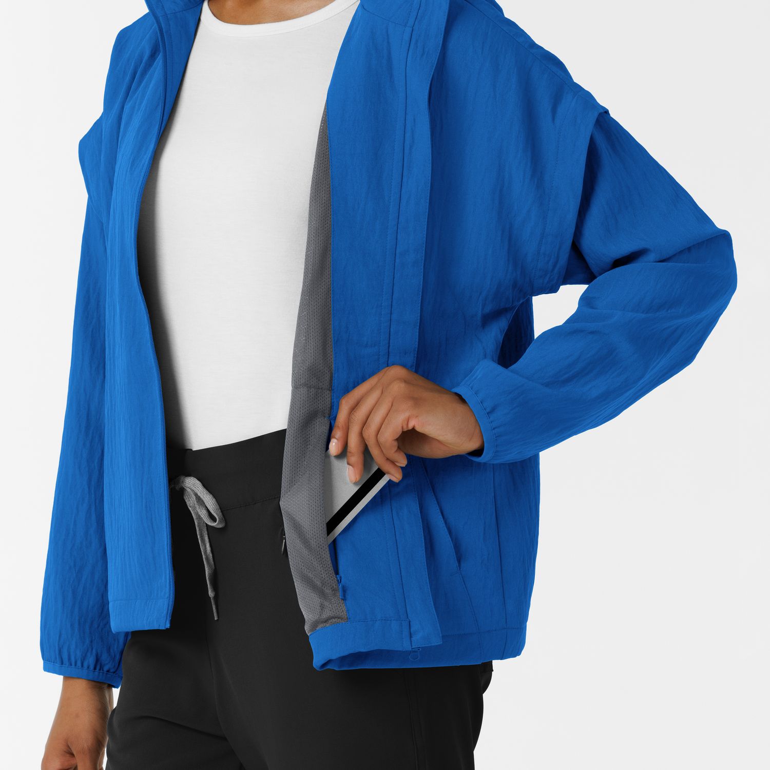 Felpa donna 8014 antivento zip royal blue
