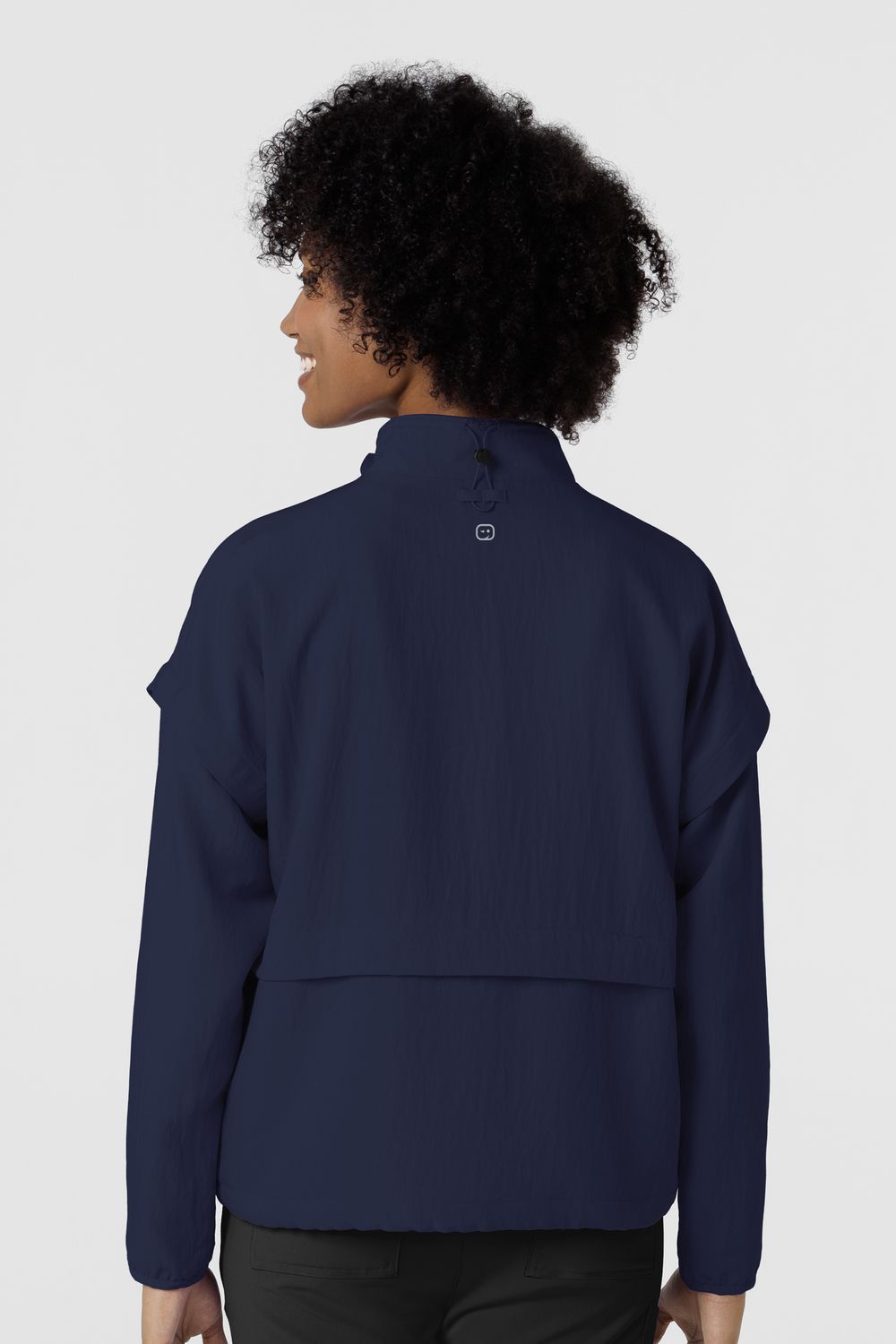 Felpa donna 8014 antivento zip navy blue