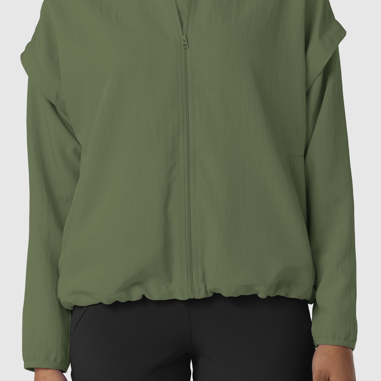 Felpa donna 8014 antivento zip olive