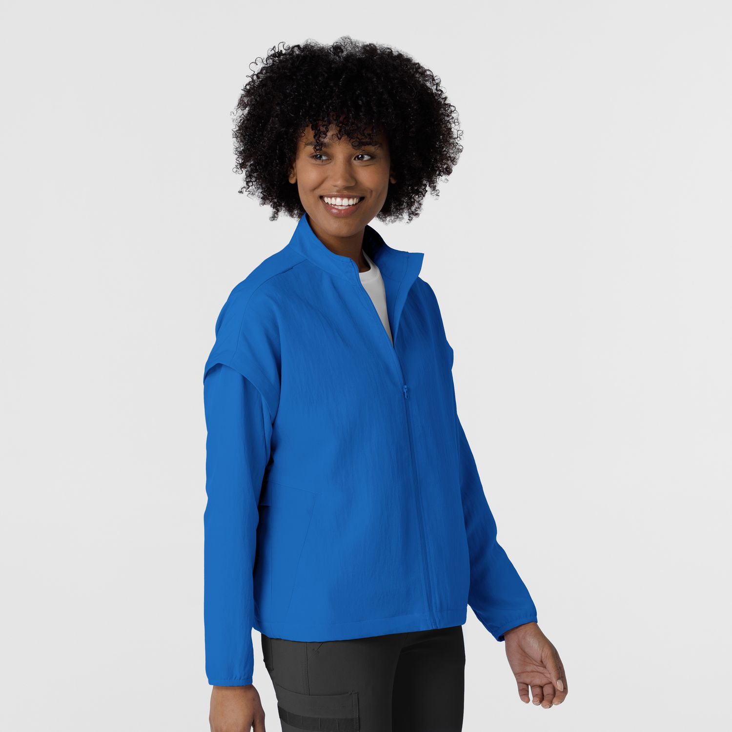 Felpa donna 8014 antivento zip royal blue