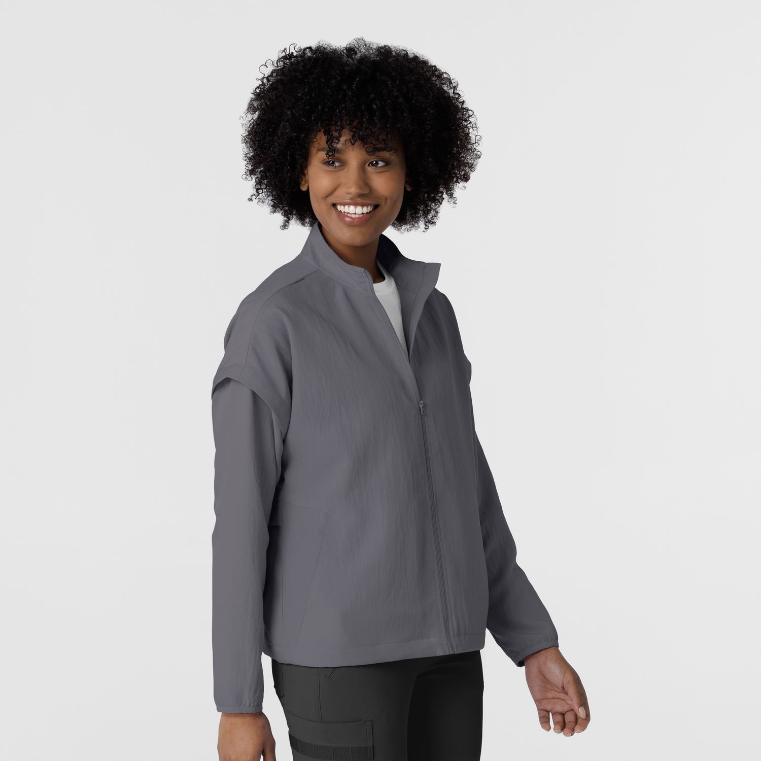 Felpa donna 8014 antivento zip pewter