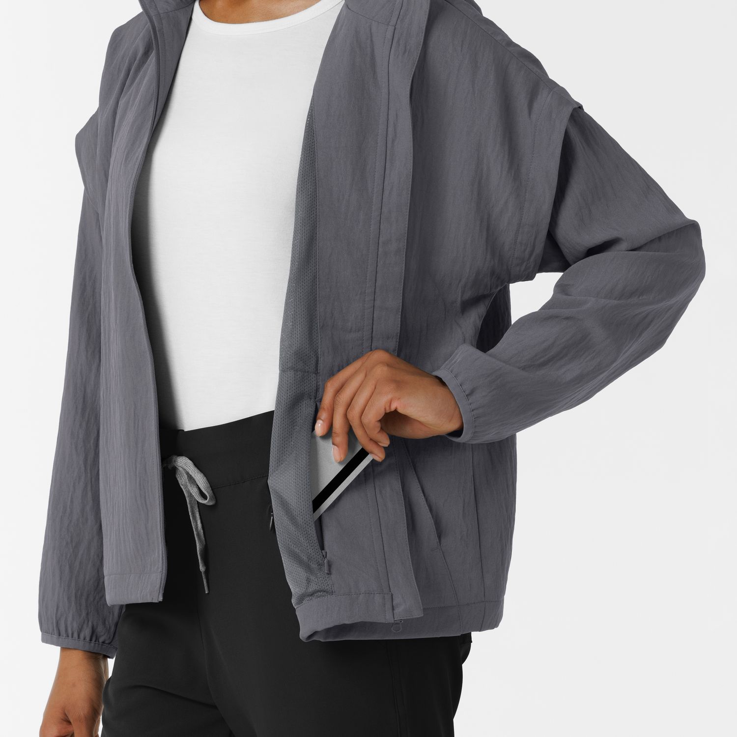 Felpa donna 8014 antivento zip pewter