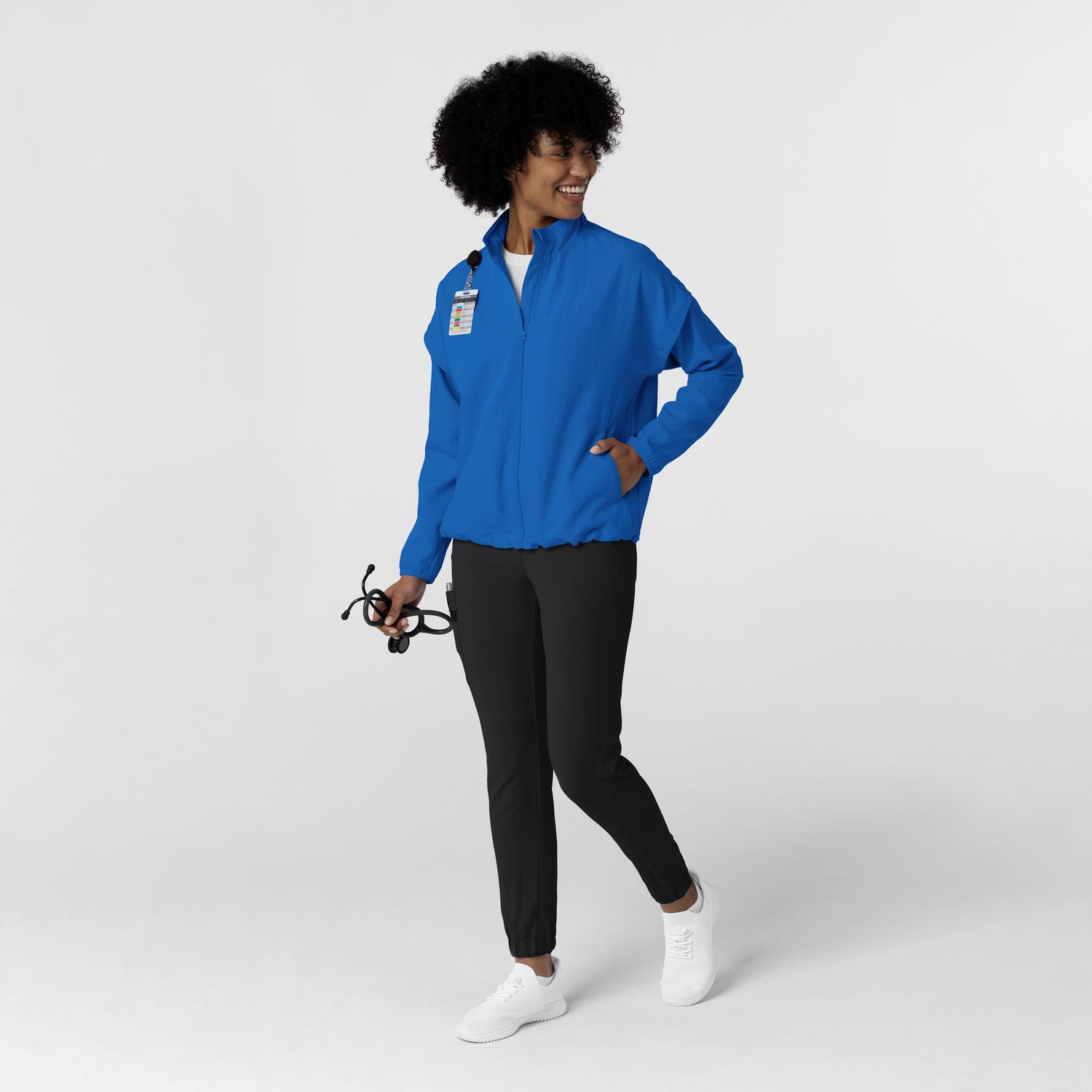 Felpa donna 8014 antivento zip royal blue