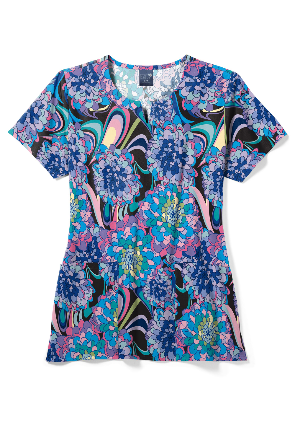 Casacca scollo arrotondato con piccola V - DISCO FLORAL