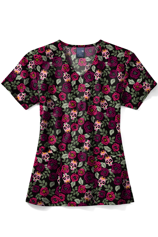 Casacca scollo a V - SUGAR SKULL ROSES
