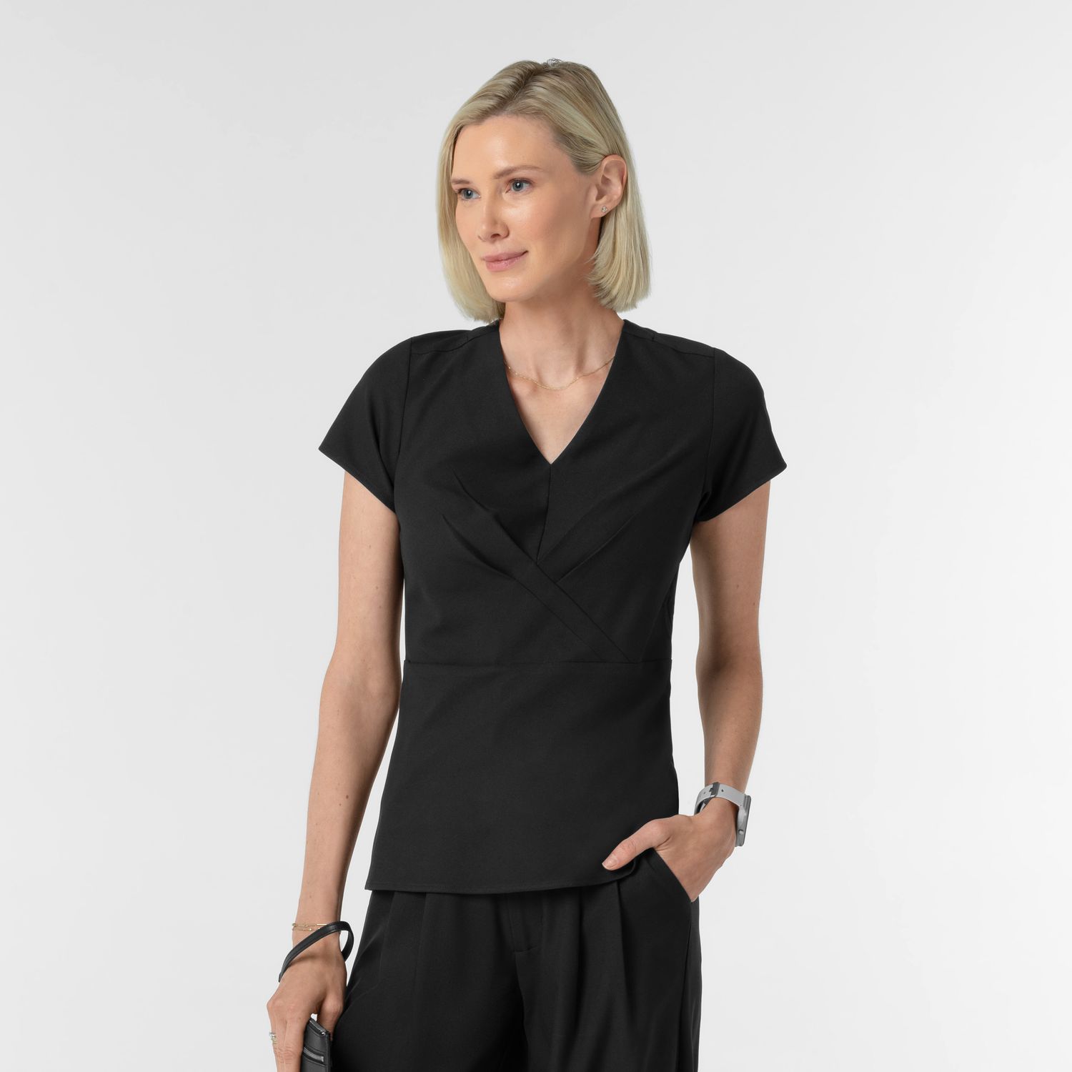 Casacca 6266 scollo a V black