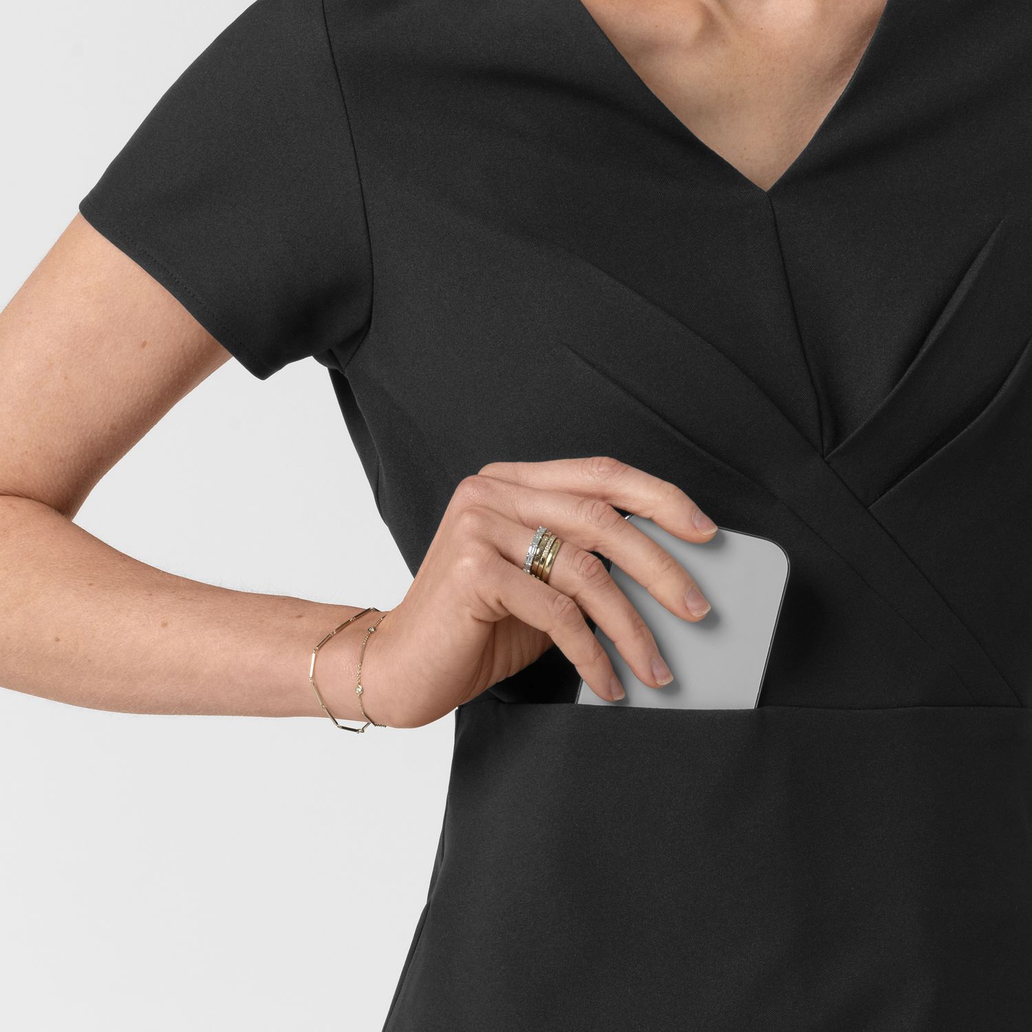 Casacca 6266 scollo a V black