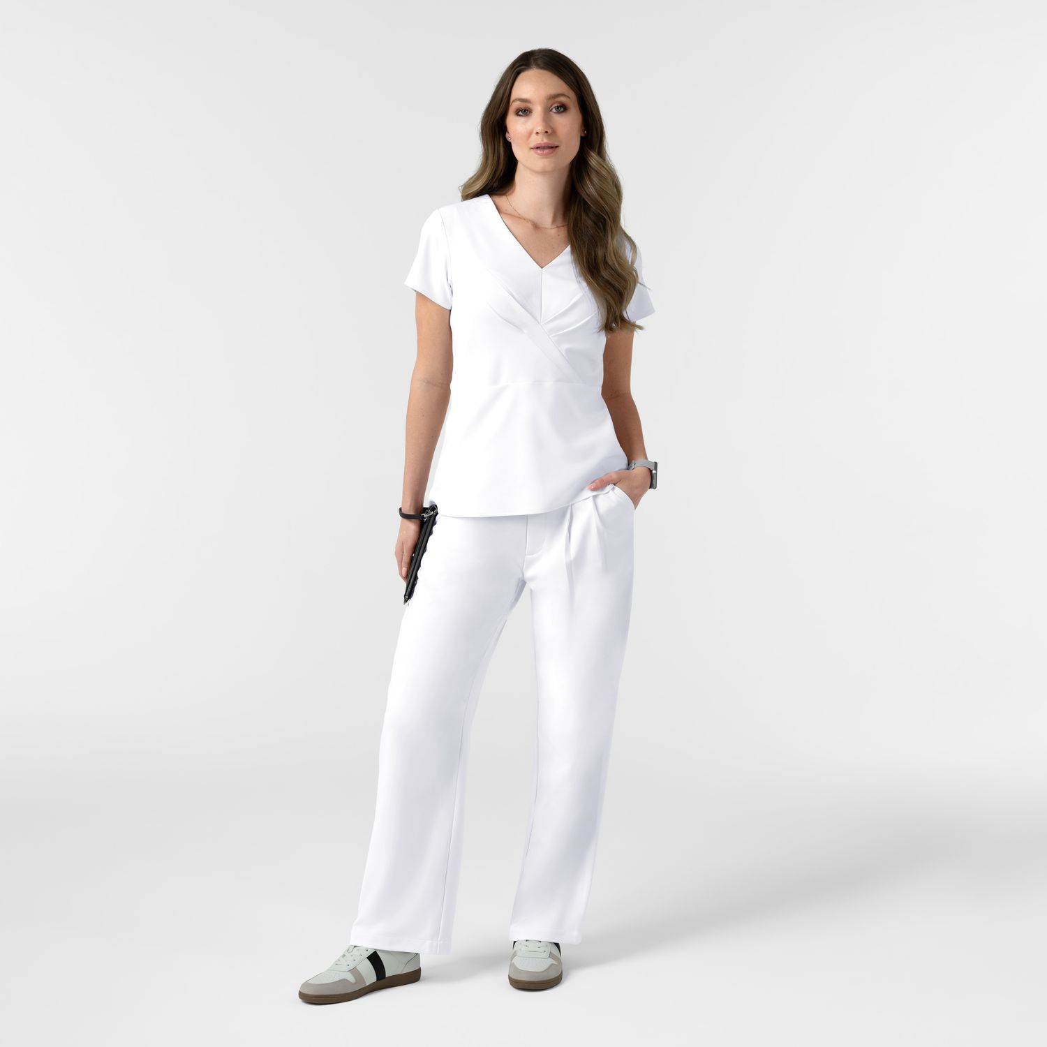 Casacca 6266 scollo a V white